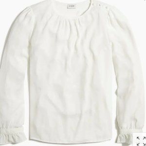 J Crew Factory Button-neck top with rufflesItem BD267, Size XS